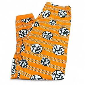 Dragon Ball Z Orange Striped Goku Kanji Logo Pajama Pants